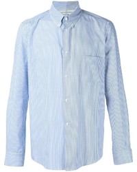 Chemise à rayures verticales bleu clair Golden Goose Deluxe Brand