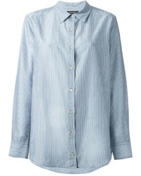 Chemise à rayures verticales bleu clair Isabel Marant