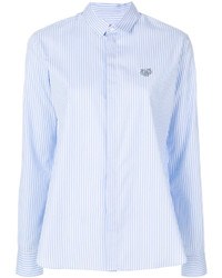 Chemise à rayures verticales bleu clair Kenzo