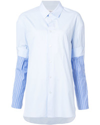 Chemise à rayures verticales bleu clair Maison Margiela