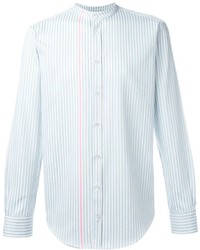Chemise à rayures verticales bleu clair MSGM
