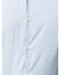 Chemise à rayures verticales bleu clair Aspesi