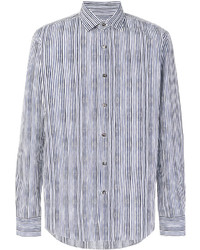 Chemise à rayures verticales bleu clair Salvatore Ferragamo