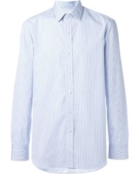 Chemise à rayures verticales bleu clair Salvatore Piccolo