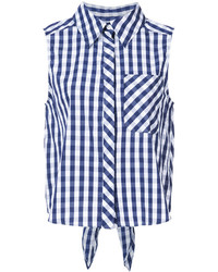 Chemise à rayures verticales bleu marine Milly