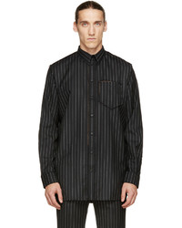Chemise à rayures verticales noire Givenchy