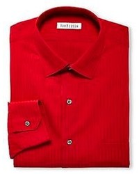 Chemise à rayures verticales rouge