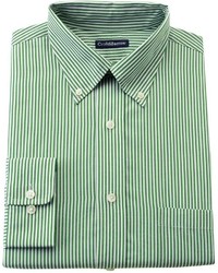 Chemise à rayures verticales verte