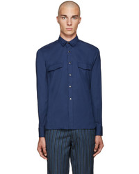 Chemise bleu marine Giuliano Fujiwara