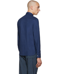 Chemise bleu marine Giuliano Fujiwara