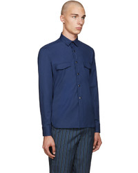 Chemise bleu marine Giuliano Fujiwara