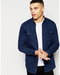 Chemise bleu marine Pull&Bear