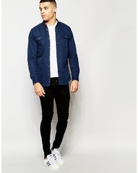 Chemise bleu marine Pull&Bear