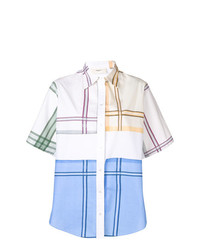 Chemise boutonnée à manches courtes à carreaux blanche Ports 1961