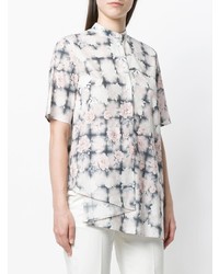 Chemise boutonnée à manches courtes à fleurs blanche MM6 MAISON MARGIELA