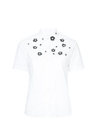 Chemise boutonnée à manches courtes à fleurs blanche Jimi Roos