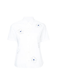 Chemise boutonnée à manches courtes à fleurs bleu clair Jimi Roos