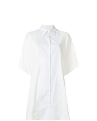 Chemise boutonnée à manches courtes à rayures verticales blanche MM6 MAISON MARGIELA