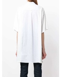 Chemise boutonnée à manches courtes à rayures verticales blanche MM6 MAISON MARGIELA