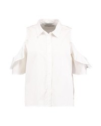 Chemise boutonnée à manches courtes blanche Abercrombie & Fitch