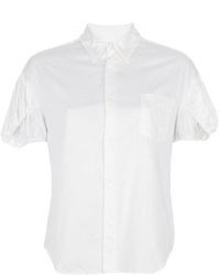 Chemise boutonnée à manches courtes blanche Comme des Garcons