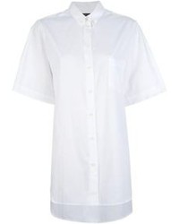 Chemise boutonnée à manches courtes blanche Damir Doma
