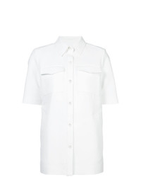 Chemise boutonnée à manches courtes blanche Derek Lam