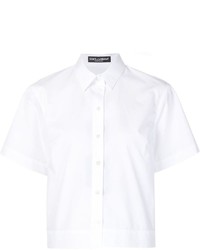 Chemise boutonnée à manches courtes blanche Dolce & Gabbana
