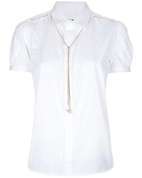 Chemise boutonnée à manches courtes blanche Dsquared2