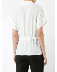 Chemise boutonnée à manches courtes blanche Boutique Moschino