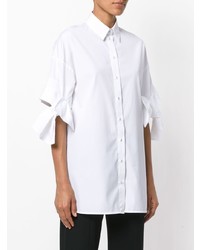 Chemise boutonnée à manches courtes blanche Victoria Victoria Beckham