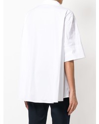 Chemise boutonnée à manches courtes blanche Mantu