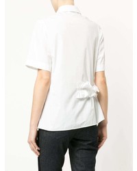 Chemise boutonnée à manches courtes blanche Lanvin