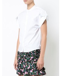 Chemise boutonnée à manches courtes blanche Veronica Beard