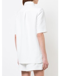 Chemise boutonnée à manches courtes blanche Derek Lam