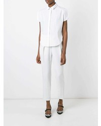 Chemise boutonnée à manches courtes blanche DELPOZO