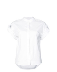 Chemise boutonnée à manches courtes blanche Veronica Beard
