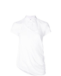 Chemise boutonnée à manches courtes blanche Y's