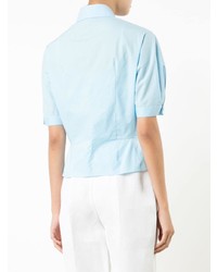 Chemise boutonnée à manches courtes bleu clair DELPOZO