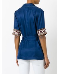 Chemise boutonnée à manches courtes bleue F.R.S For Restless Sleepers