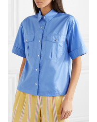 Chemise boutonnée à manches courtes bleue Paul & Joe