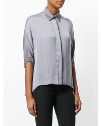 Chemise boutonnée à manches courtes grise Styland