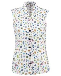 Chemise boutonnée à manches courtes imprimée multicolore van Laack