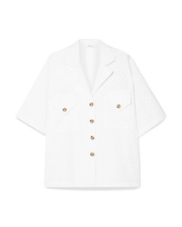 Chemise boutonnée à manches courtes légère blanche