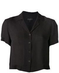 Chemise boutonnée à manches courtes noire
