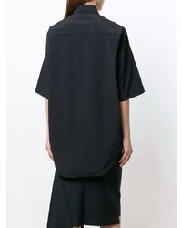 Chemise boutonnée à manches courtes noire Yang Li