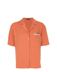 Chemise boutonnée à manches courtes orange
