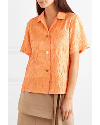 Chemise boutonnée à manches courtes orange Rejina Pyo