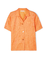 Chemise boutonnée à manches courtes orange Rejina Pyo