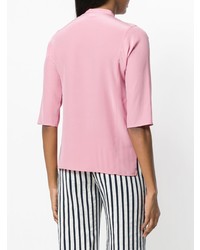 Chemise boutonnée à manches courtes rose Aspesi